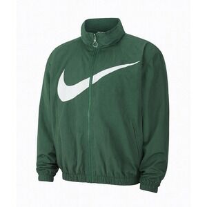Nike Women Sportswear Essential Woven Jacket  Swoosh Sz Small GREEN DX5864-323